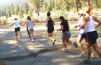 Group warm-up jog before we get started for the day