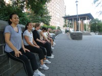 Wall sits give you TONED THIGHS and burn off those saddle bags!