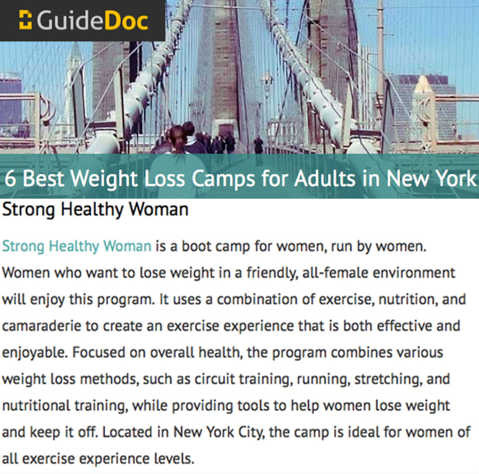 Best Weight Loss Boot Camp NYC StrongHealthyWoman