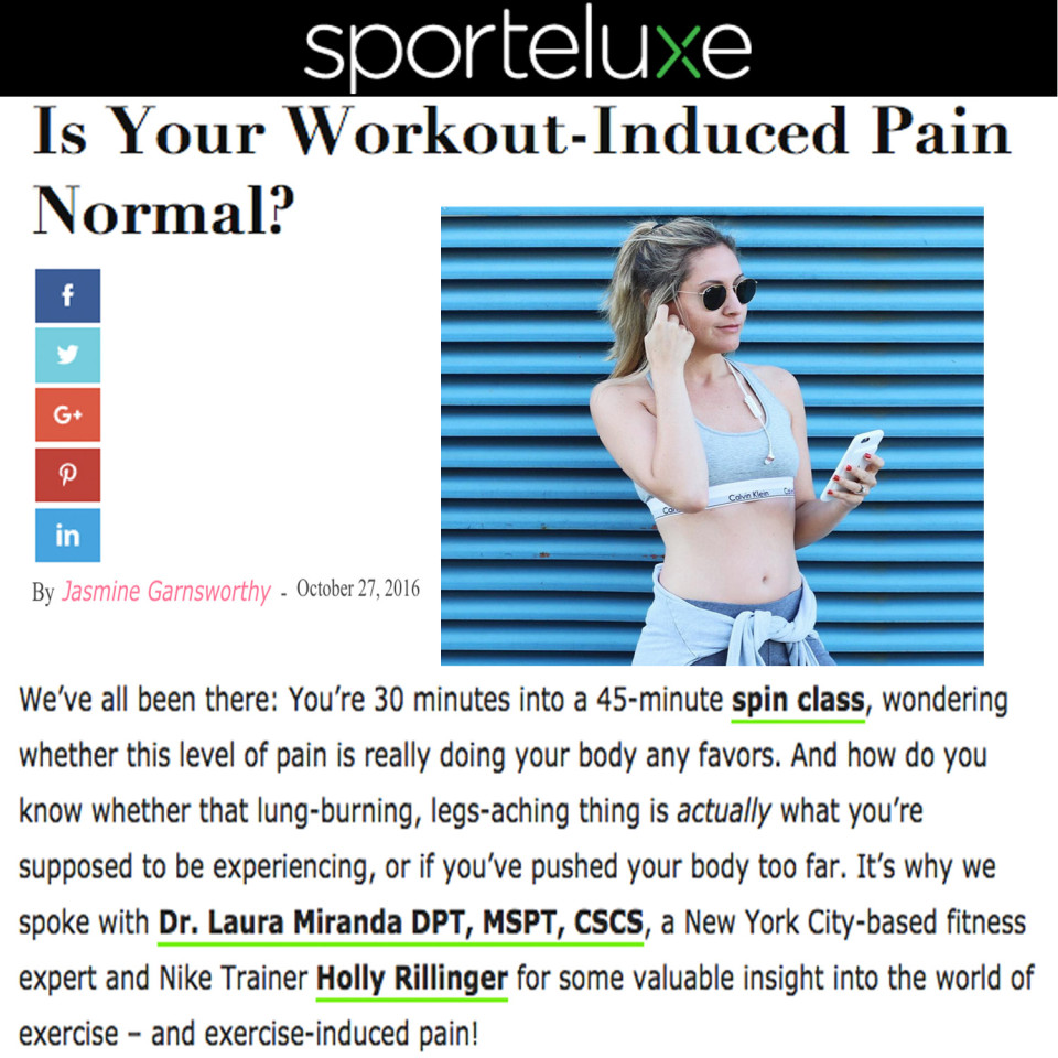 Is Workout Induced Pain Normal Sportelux with Dr. Laura Miranda 