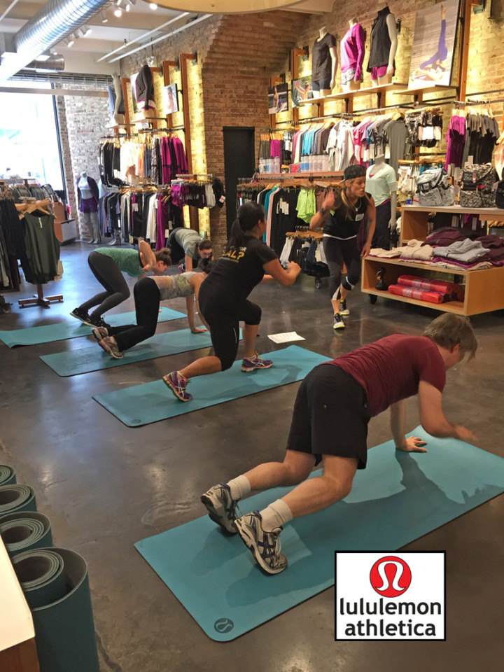 Dr Laura Miranda Leading In-Store Workout at Lululemon NYC