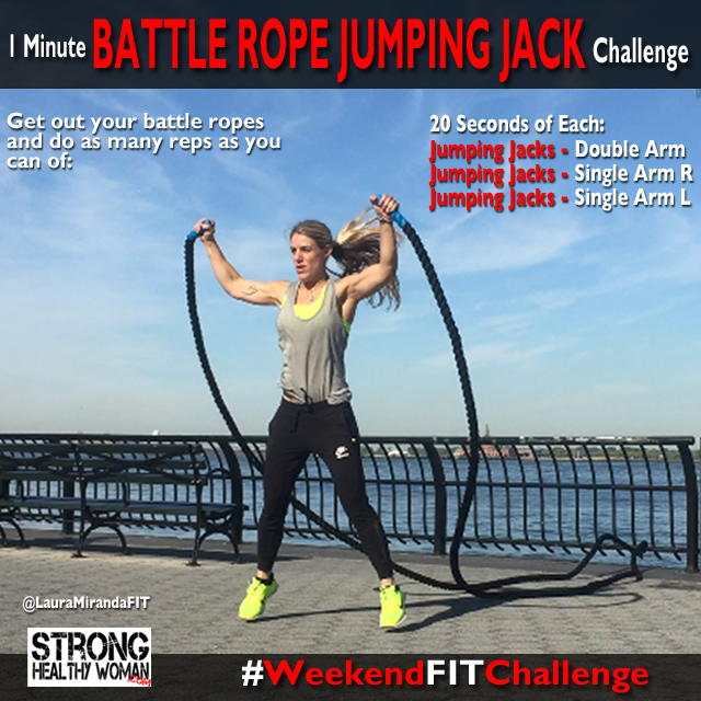 1 Minute Battle Rope Jumping Jack Challenge WeekendFITChallenge
