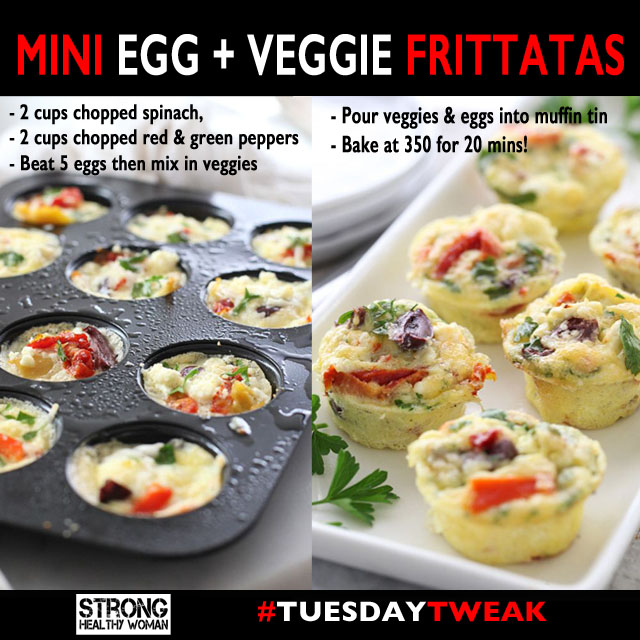 mini veggie and egg frittatas Tuesday Tweak